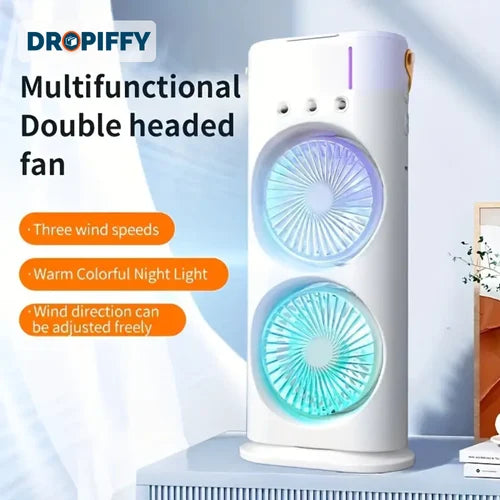 Dropiffy 4000mAh Double Ended Spray Fan, Dual Air Fan Rotating With Remote Control