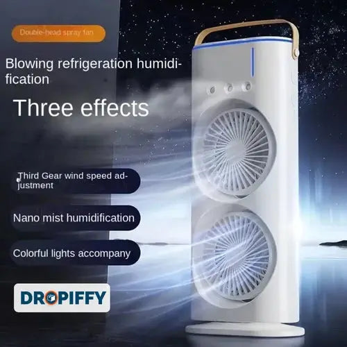 Dropiffy 4000mAh Double Ended Spray Fan, Dual Air Fan Rotating With Remote Control 22222