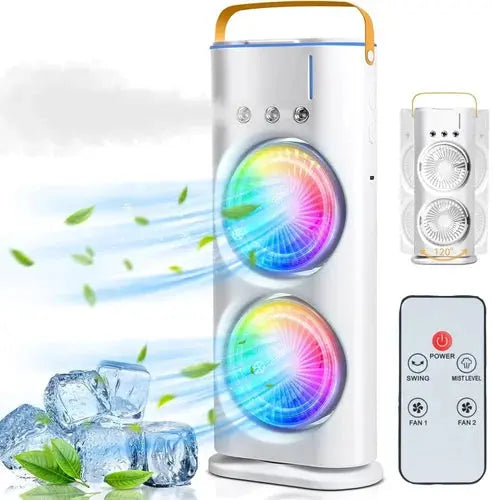 Dropiffy 4000mAh Double Ended Spray Fan, Dual Air Fan Rotating With Remote Control 22222